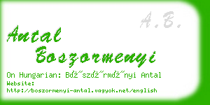 antal boszormenyi business card